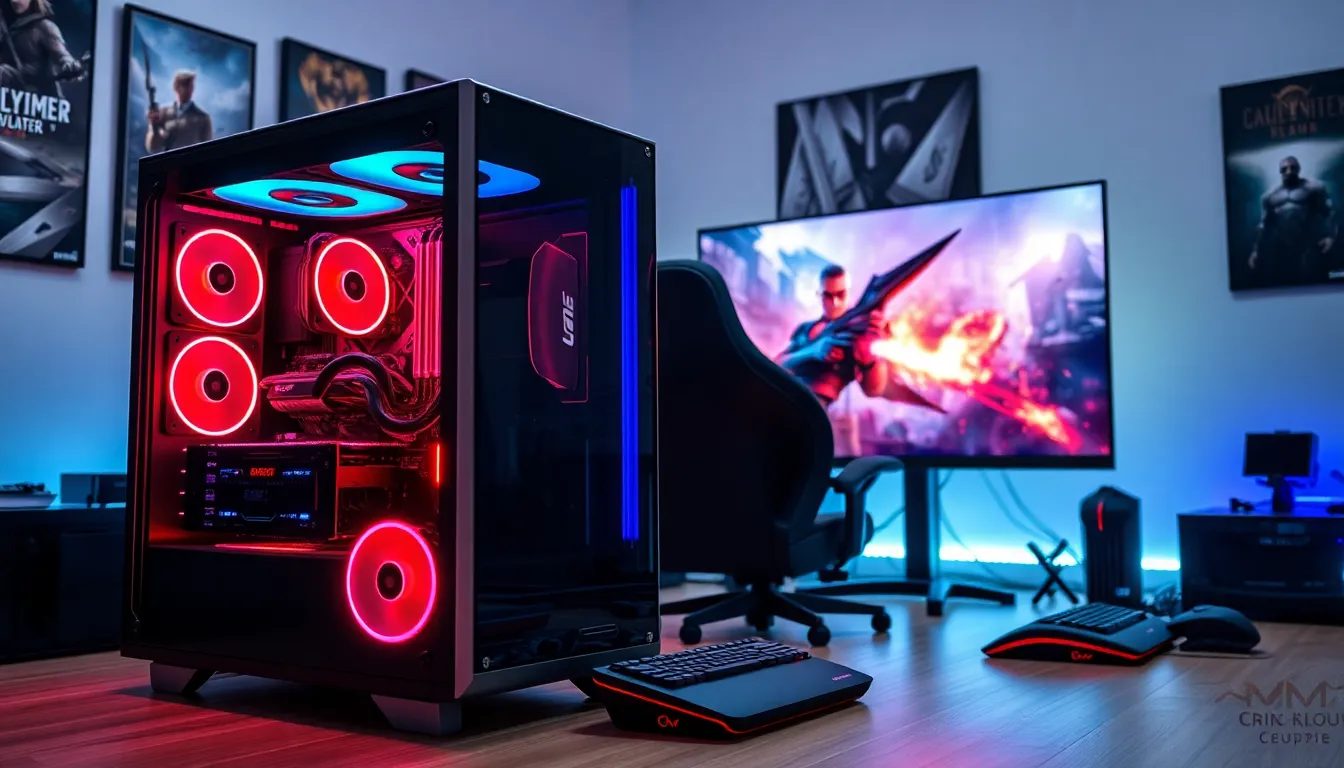 modern gaming setup with high-performance target gaming PC.